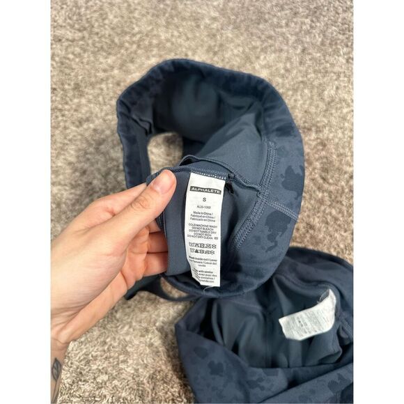 Alphalete Blue Pebble Print Surface Wrap Bra / Core Stride Short 5" Set Size S - Picture 7 of 14